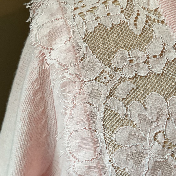 LoveShackFancy Brandie Pink Lace Cardigan - Picture 8 of 15